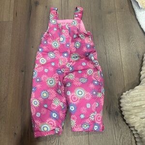 L.L Bean - pink floral snow suit toddler 12-18 months